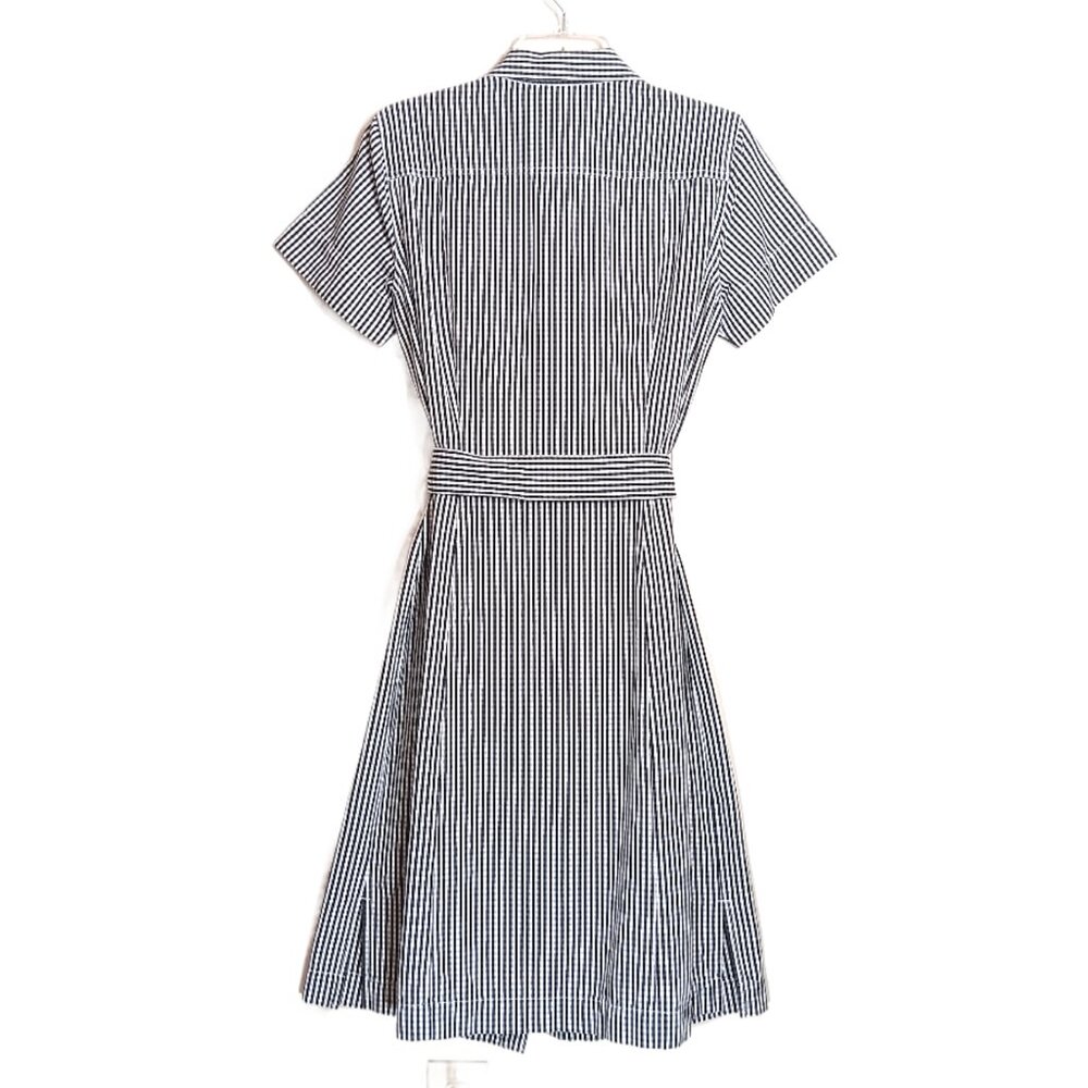 Liz Claiborne Black and White Striped Midi Shirt Dress - Picture 4 of 7